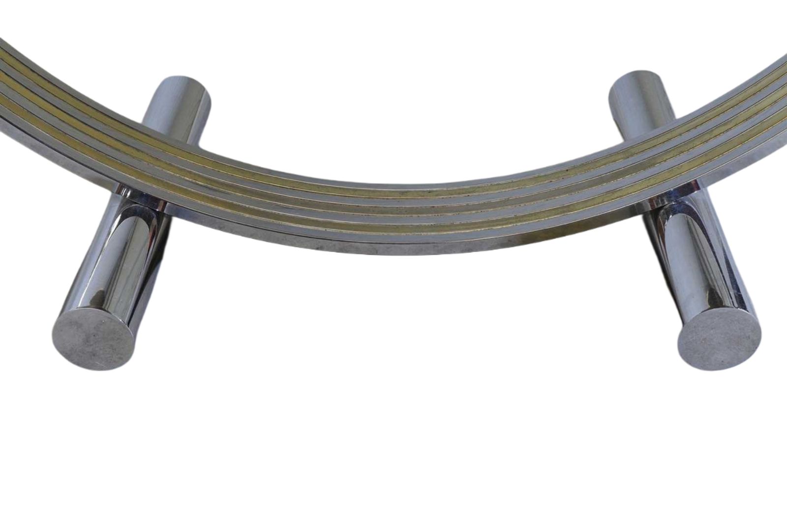 Renato Zevi, Italian Mid Century Modern Chrome Gilt / Brass Smoked Glass Dining Table photo furniture