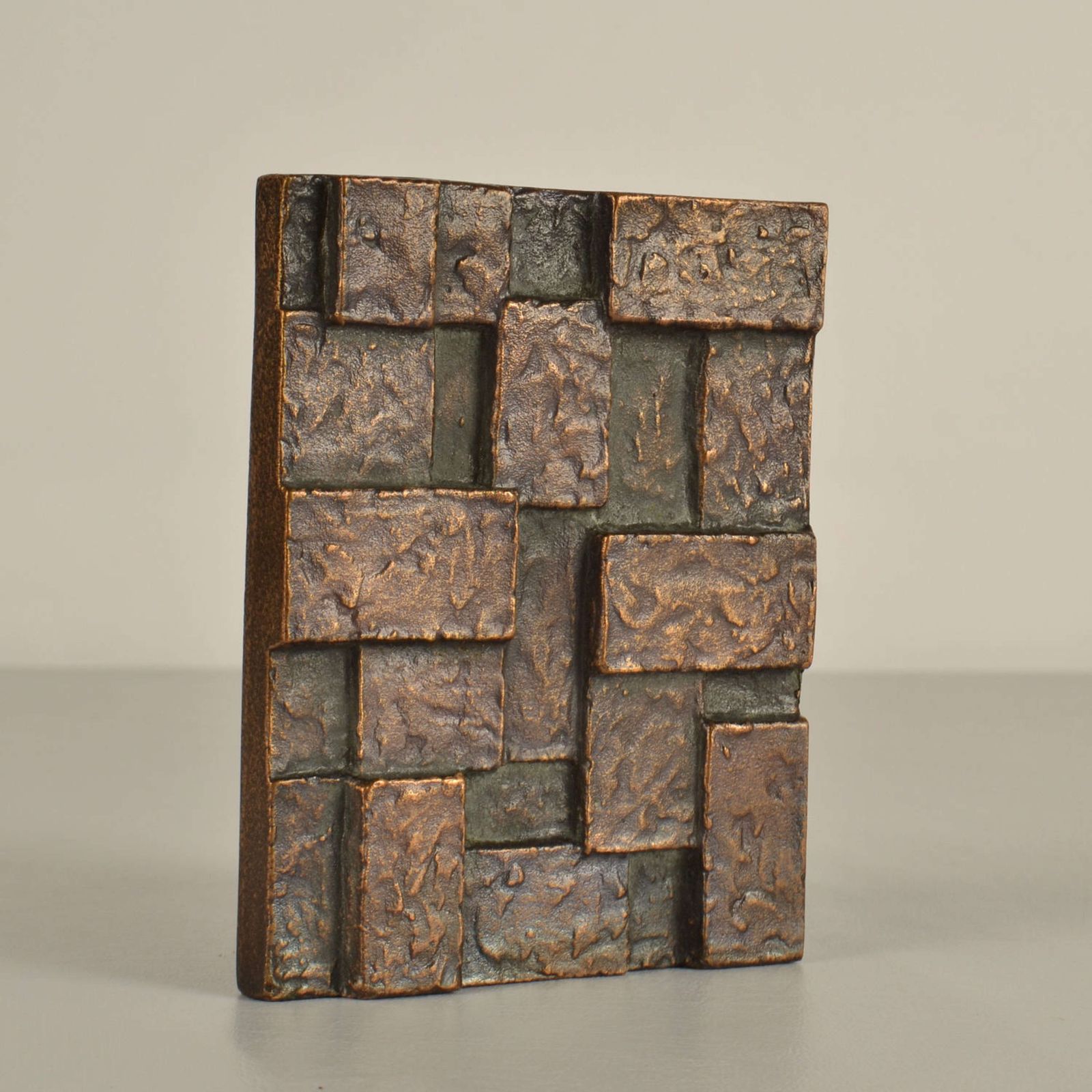 Architectural Push And Pull Door Handle In Bronze With Cubist Relief photo furniture