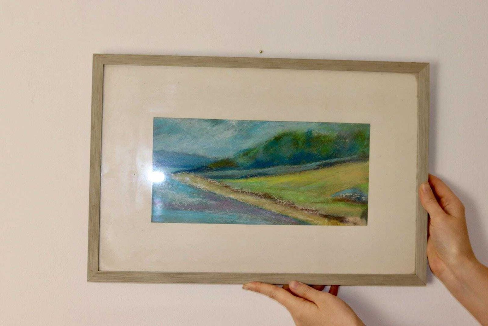 Swedish Mid Century Oil On Board Painting" Coastal Landscape " photo furniture