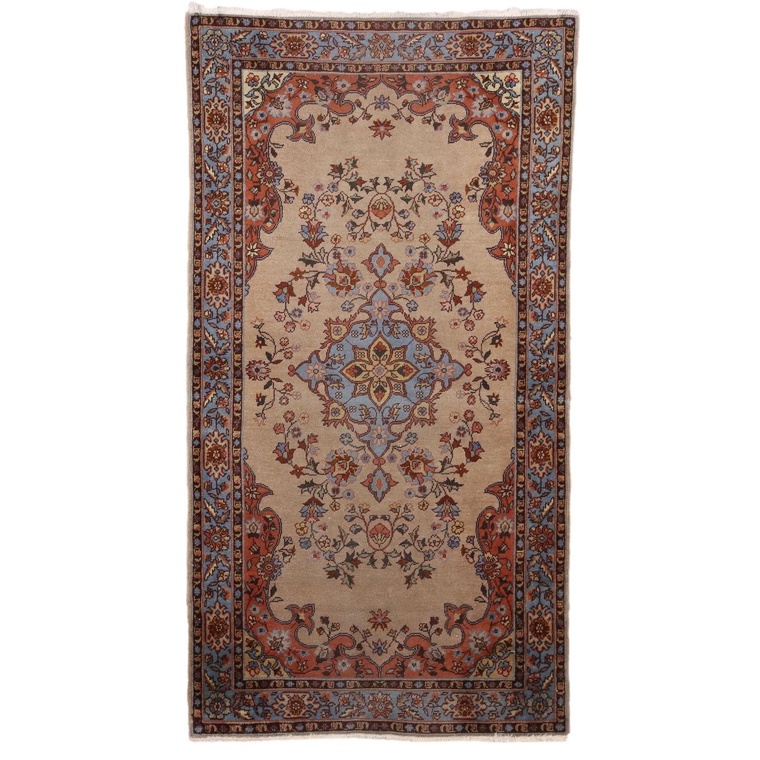 Antique Kula Carpet Wool Heavy Knot Turkey 86 X 47 In