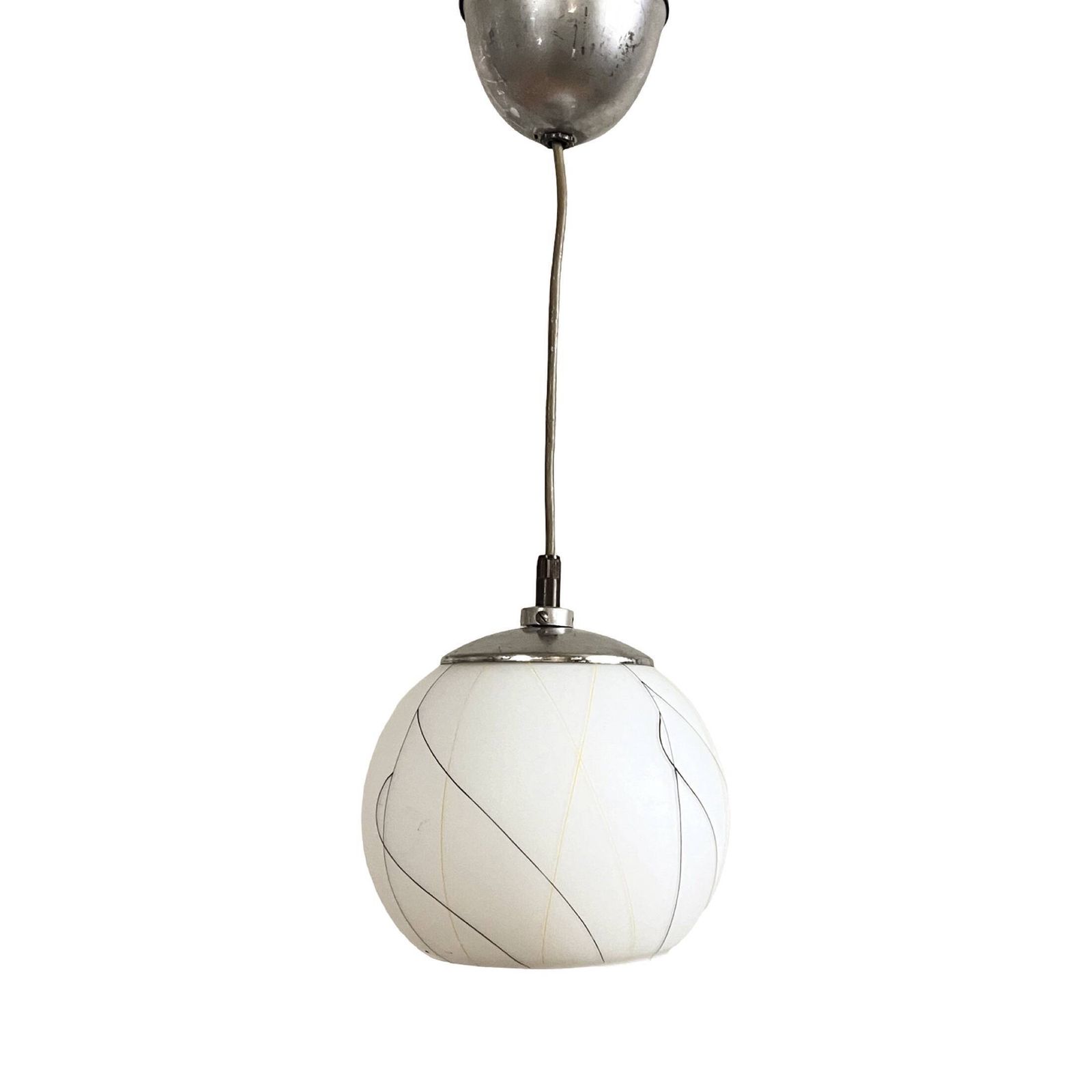 Pendant Lamp, Chrome, New Look, Elektroinstala Děčín, Czechoslovakia, 1950s. photo buy