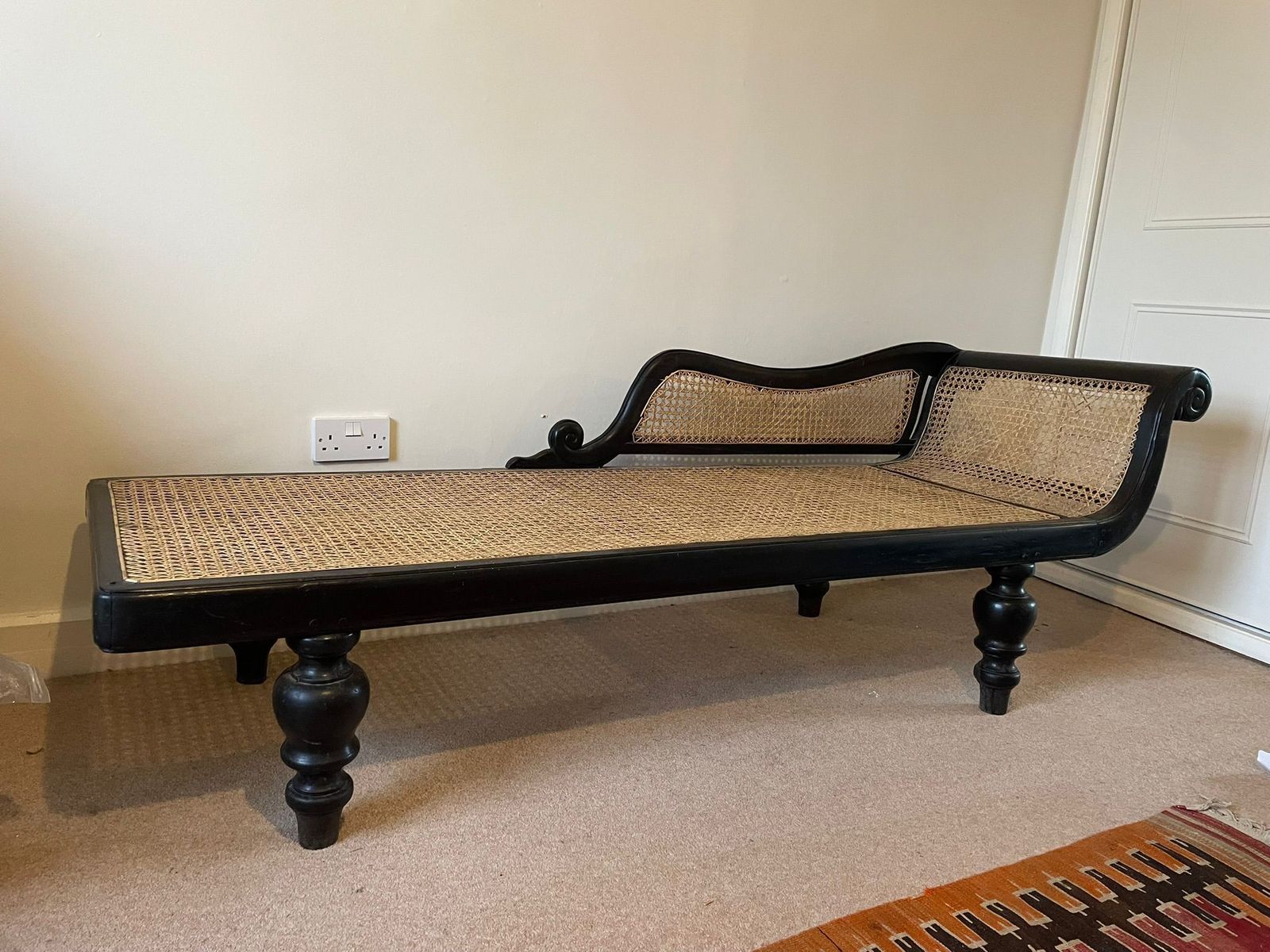 Antique Dutch Colonial Chaise Longue, Ceylon (Sri Lanka), Circa 1870 photo vinterior