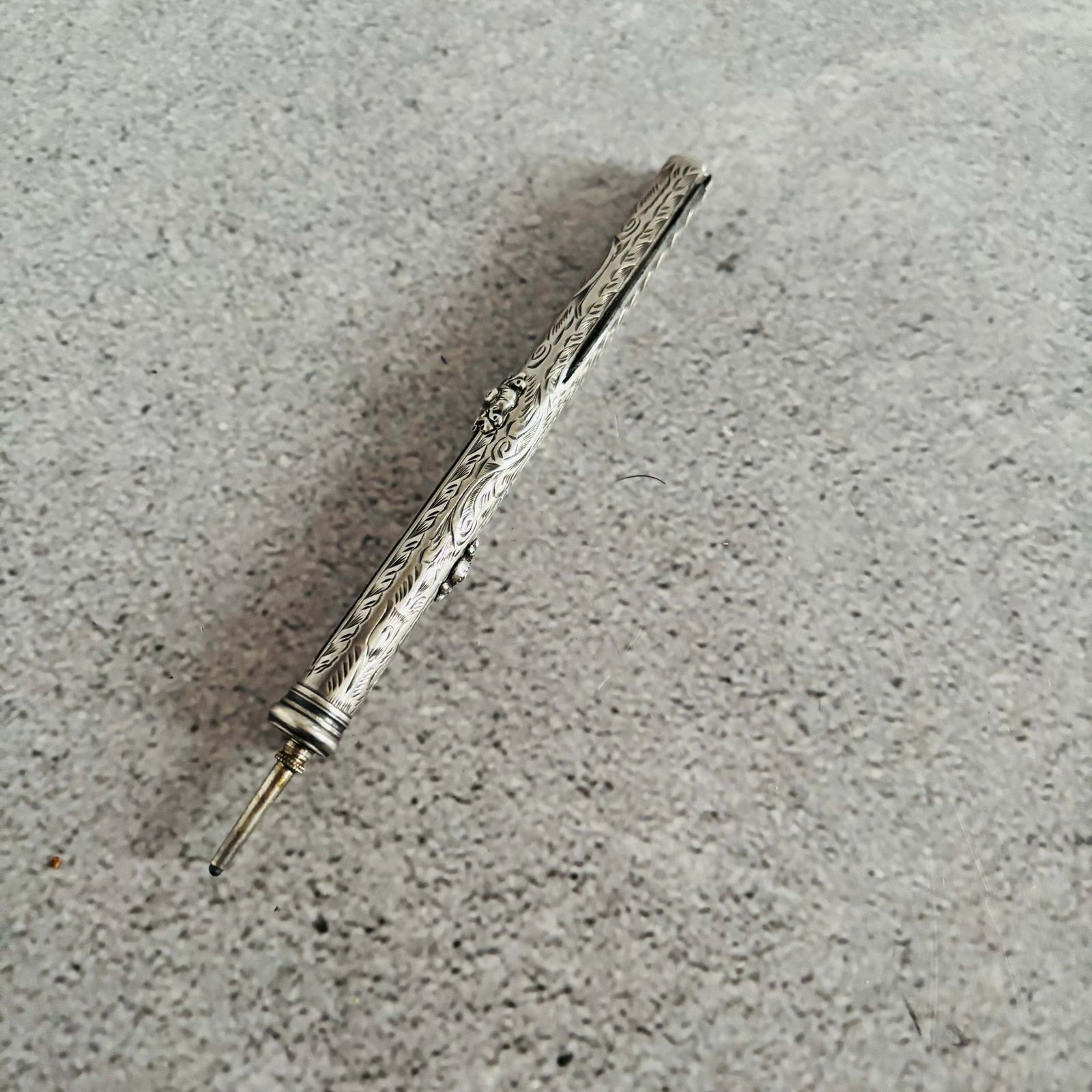Antique Silver Retractable Pen Pencil And Knife photo Home Decor