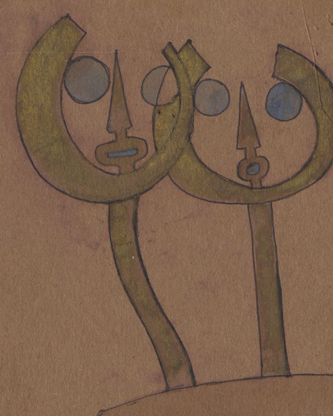 Visionary English Surrealist Drawing With Collage, 1966 photo for sale