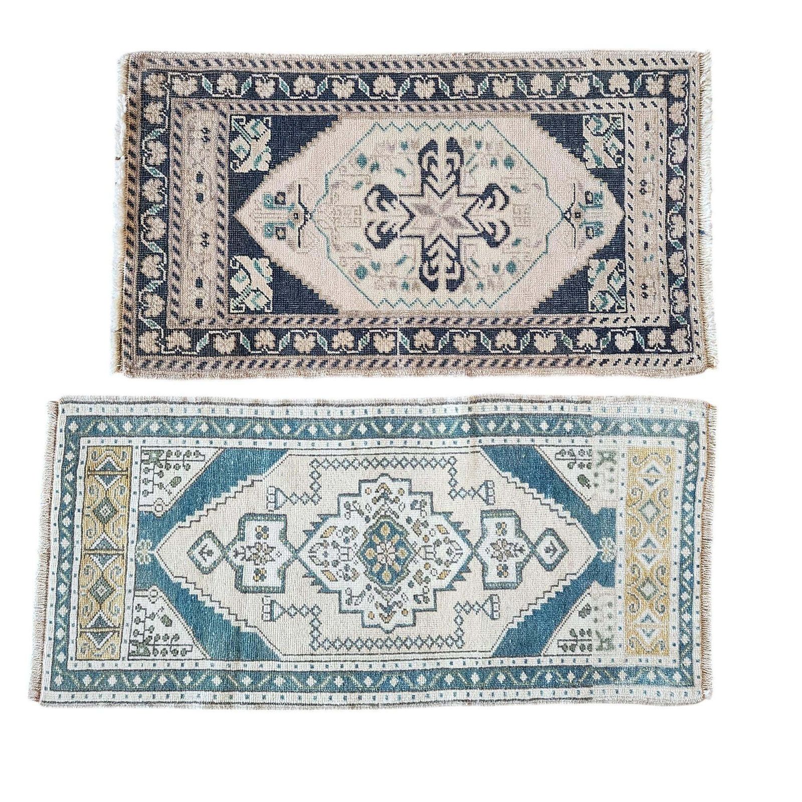 1970s Oushak Wool Small Hand Knotted Turkish Rug   A Pair photo furniture