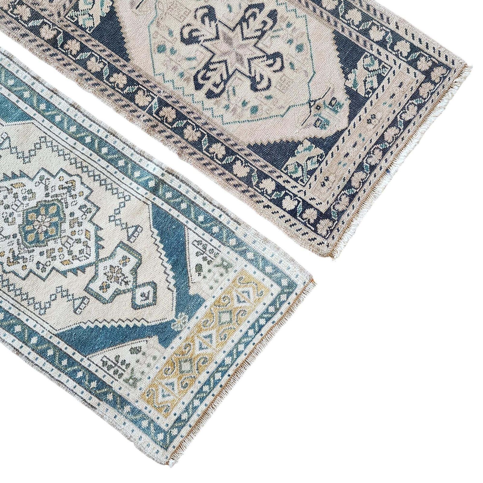1970s Oushak Wool Small Hand Knotted Turkish Rug   A Pair photo Textiles