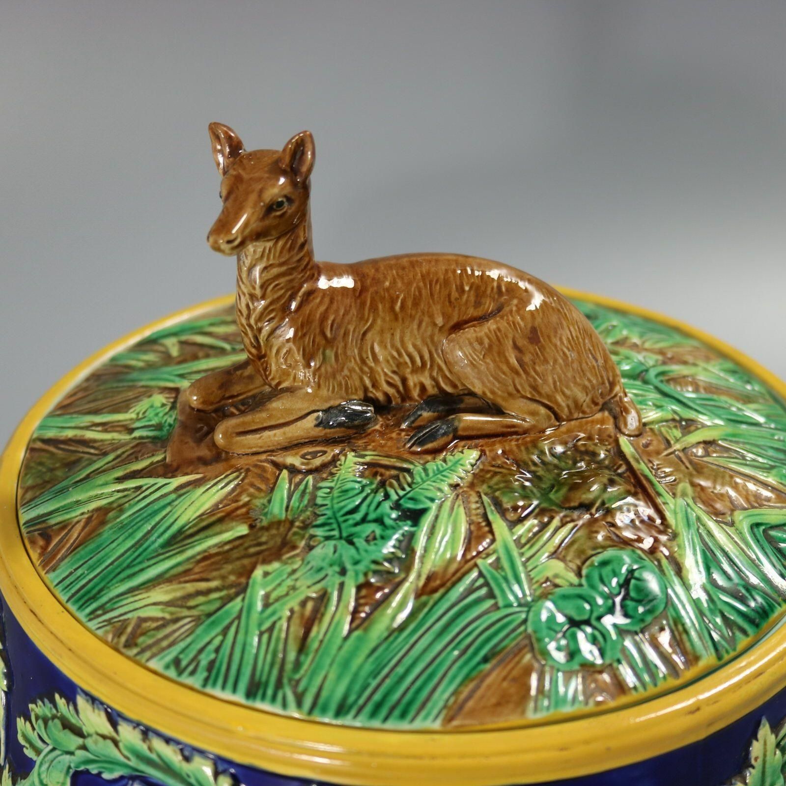 photo for sale George Jones Majolica Deer Game Pie Dish And Liner