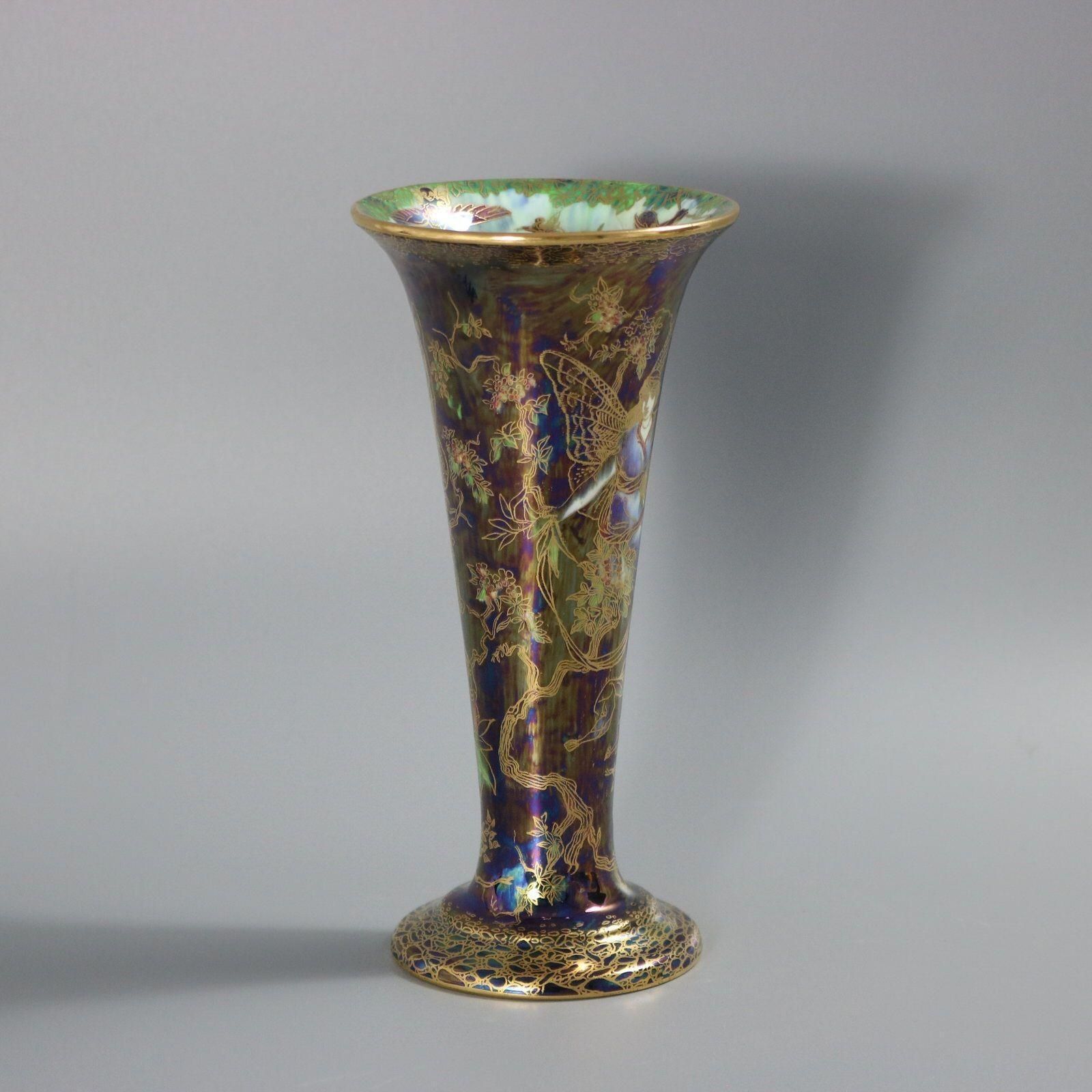 Wedgwood Fairyland Lustre Butterfly Women Trumpet Vase photo vintage