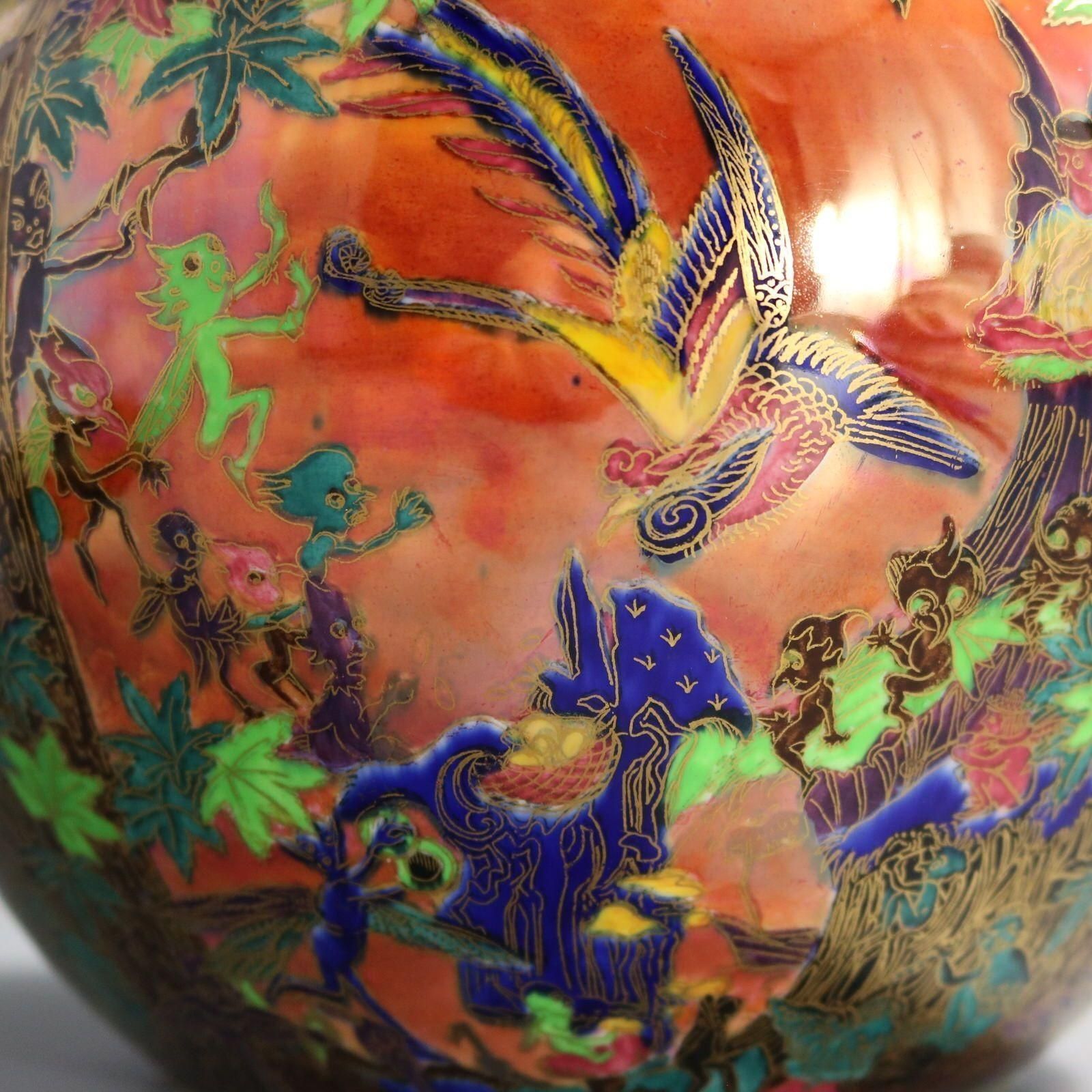 20587.0 Wedgwood Flame Fairyland Lustre 'Fairy Slide' Covered Vase photo