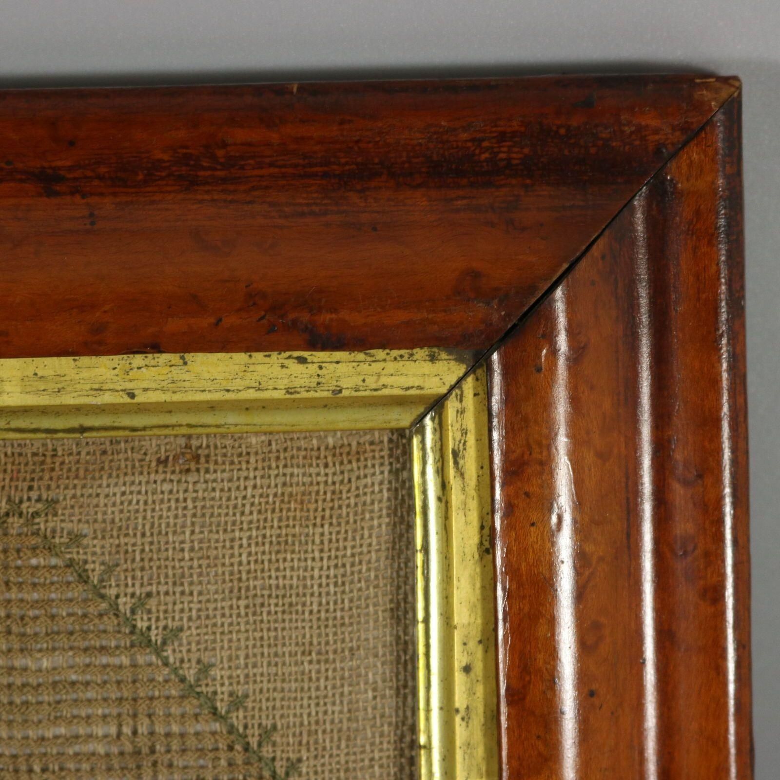 Antique Embroidered Picture Of A Pair Of Birds. photo vinterior