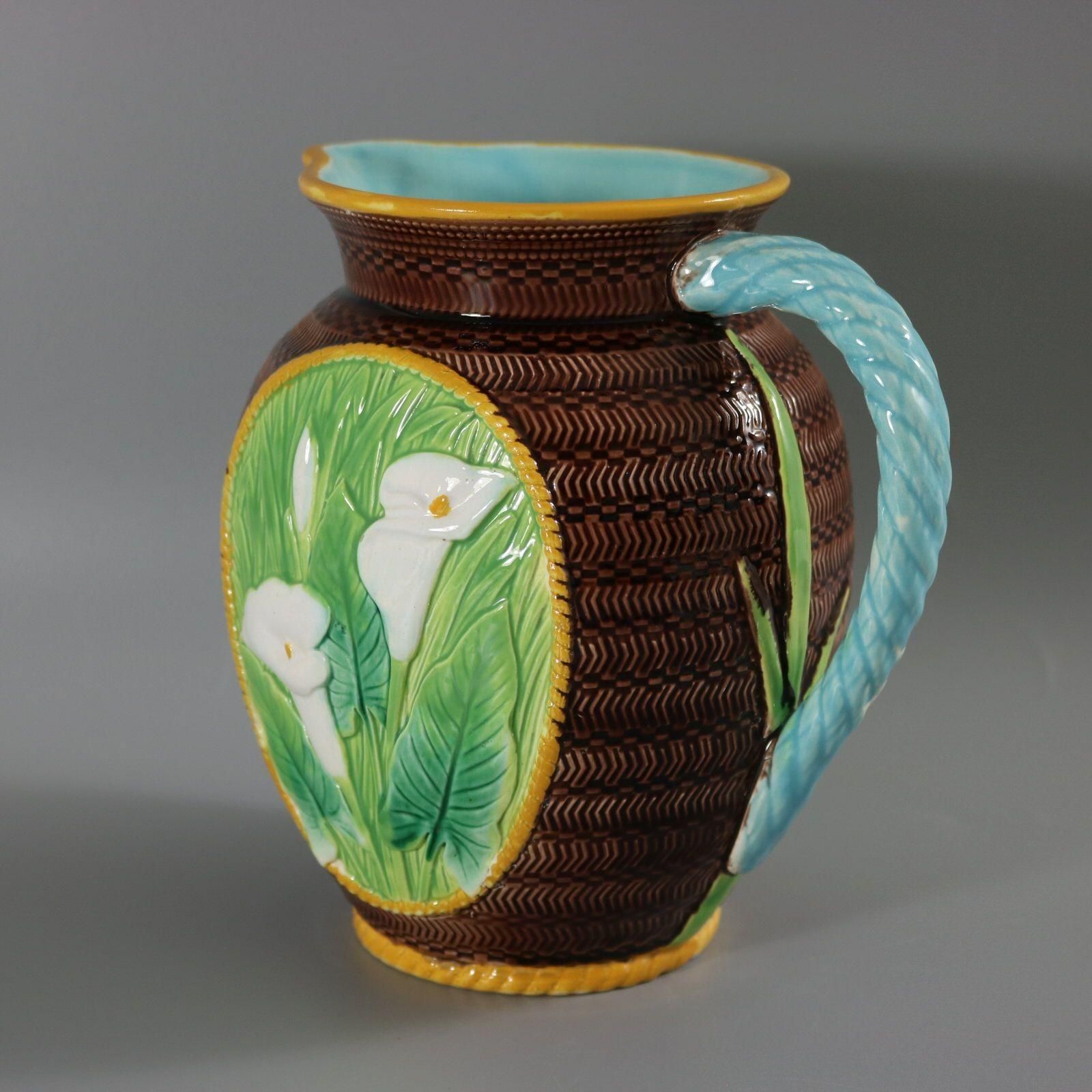 George Jones Majolica Calla Lily Pitcher photo furniture