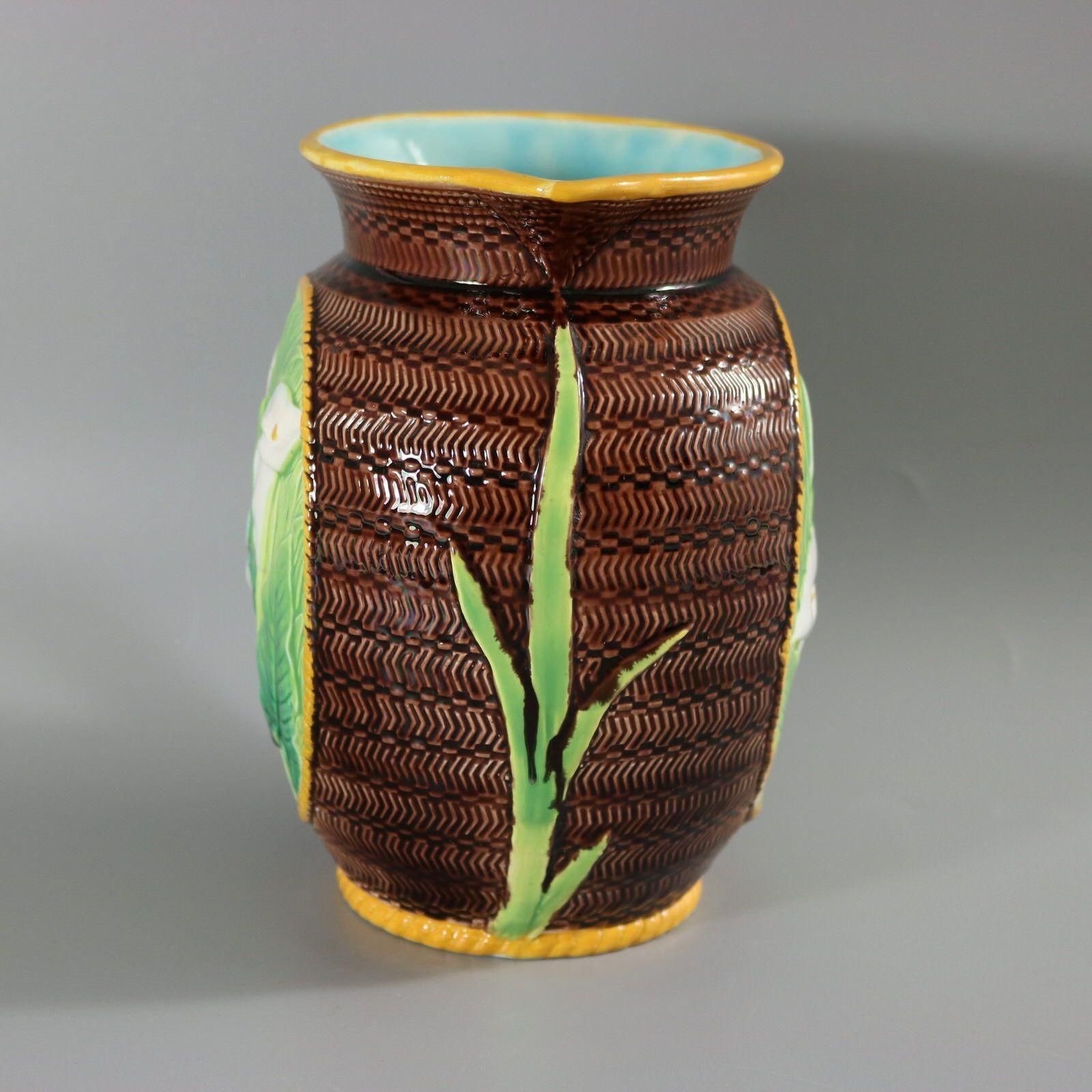 George Jones Majolica Calla Lily Pitcher photo buy