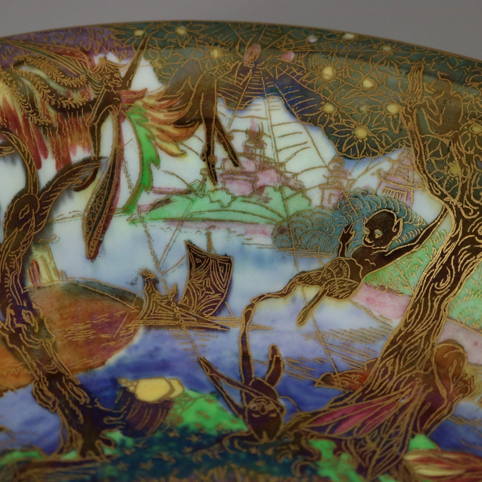 Wedgwood Fairyland Lustre Jumping Faun Lily Tray photo vintage