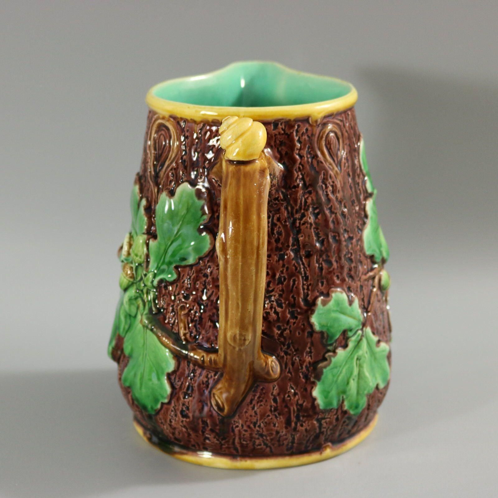 Victorian Minton Majolica Oak Jug/Pitcher With Snail Handle photo Home Decor