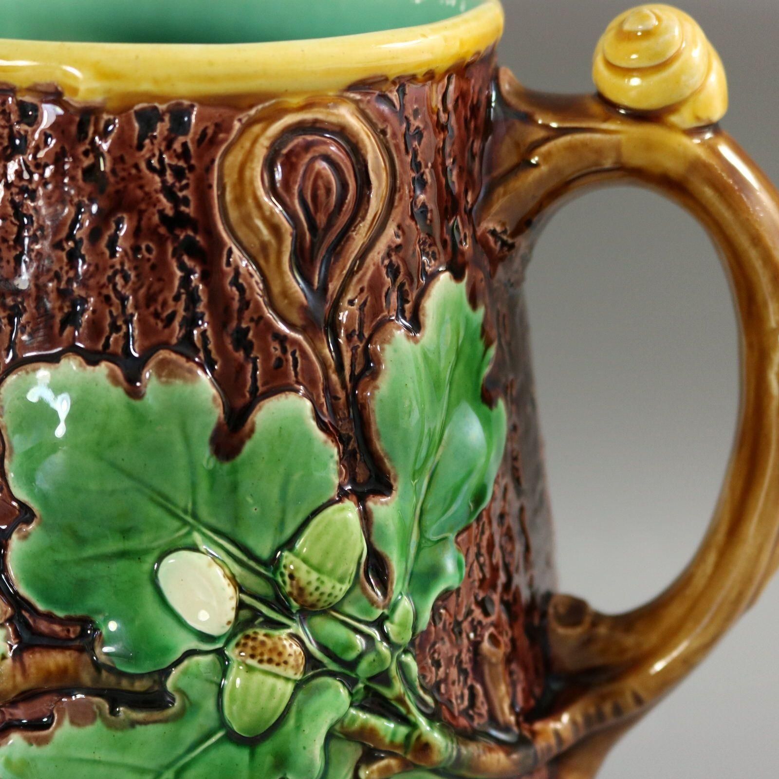 Home Decor Victorian Minton Majolica Oak Jug/Pitcher With Snail Handle photo