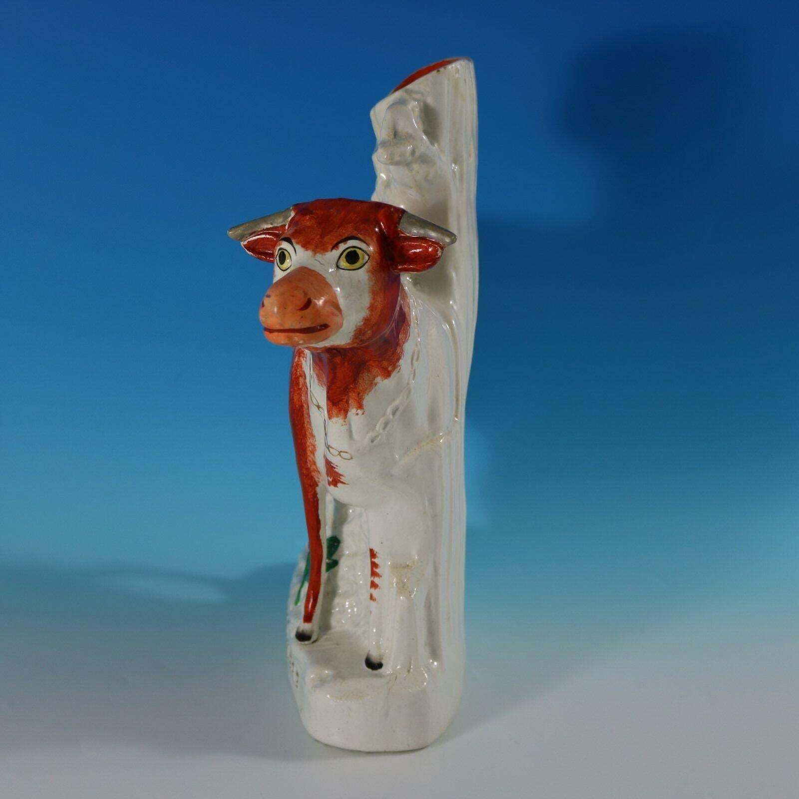 Staffordshire Pottery 'Milk Sold Here' Cow Spill Vase photo for sale