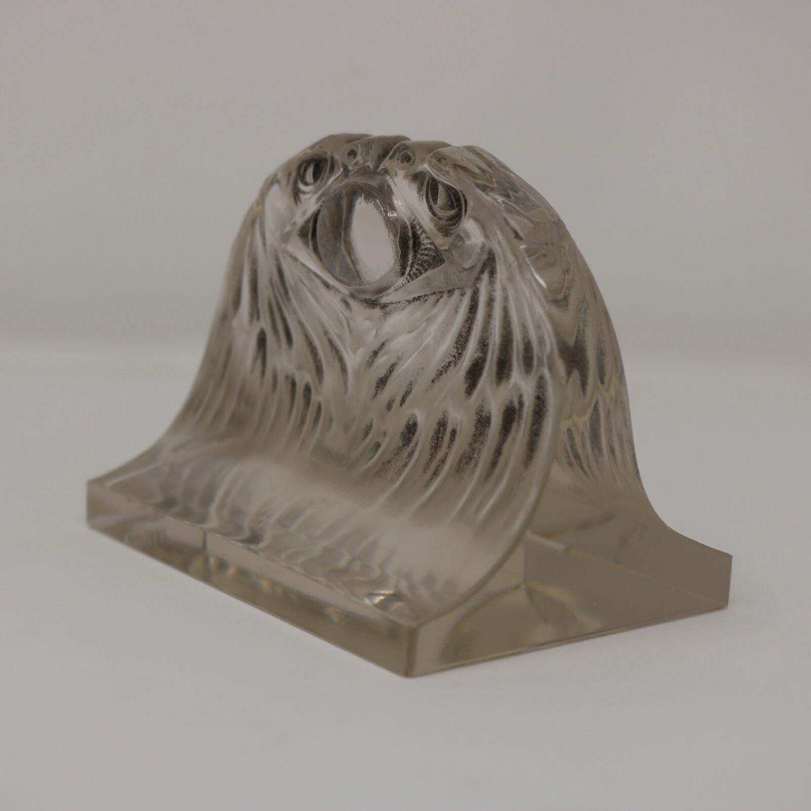 Rene Lalique Glass 'Deux Aigles' Paperweight photo vinterior