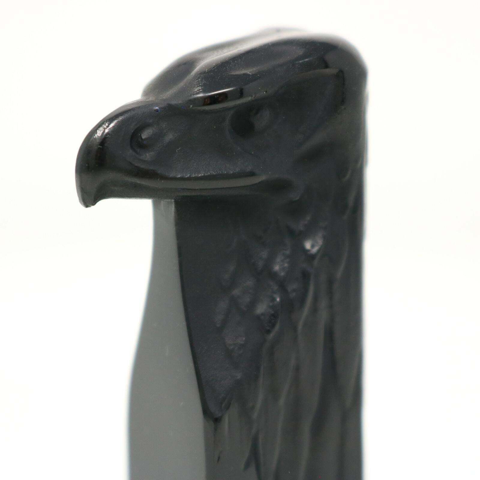 photo furniture Rene Lalique Black Glass Glass 'Tete D'aigle' Cachet