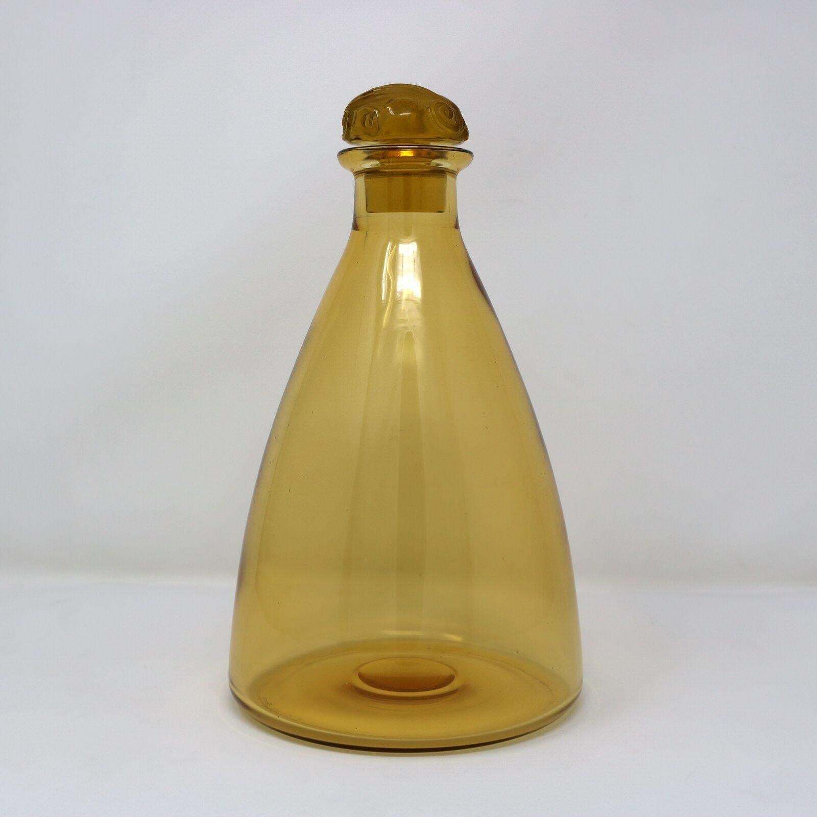 Rene Lalique Yellow Amber Glass Marienthal Decanter photo furniture