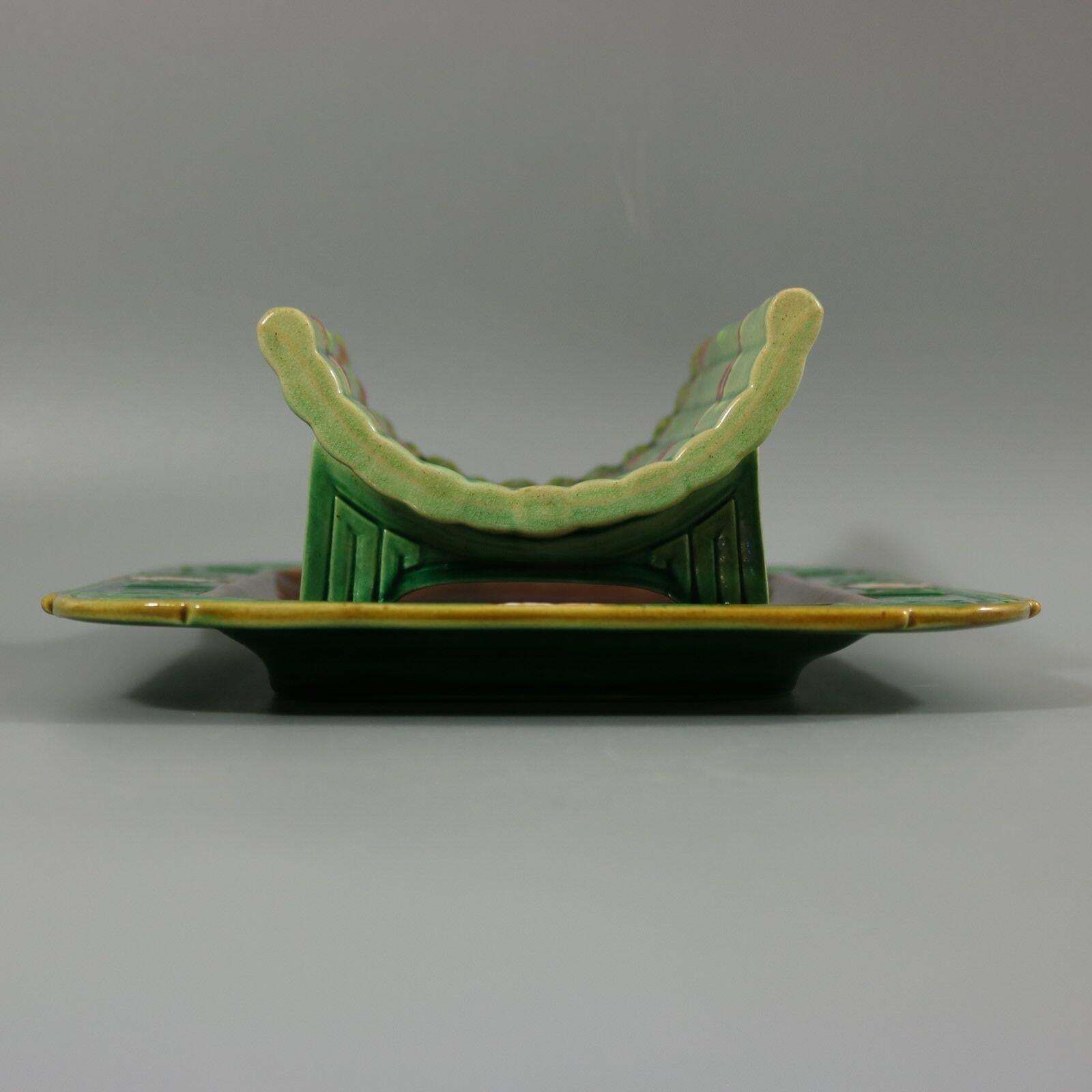 Minton Majolica Asparagus Server photo vinterior