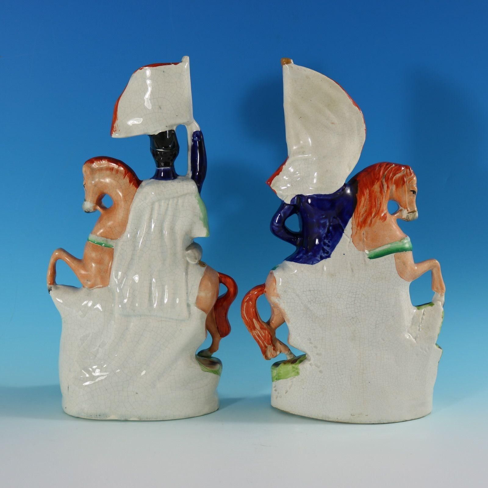 Pair Staffordshire 'Simpson & Brown' Generals On Horseback photo 931.0
