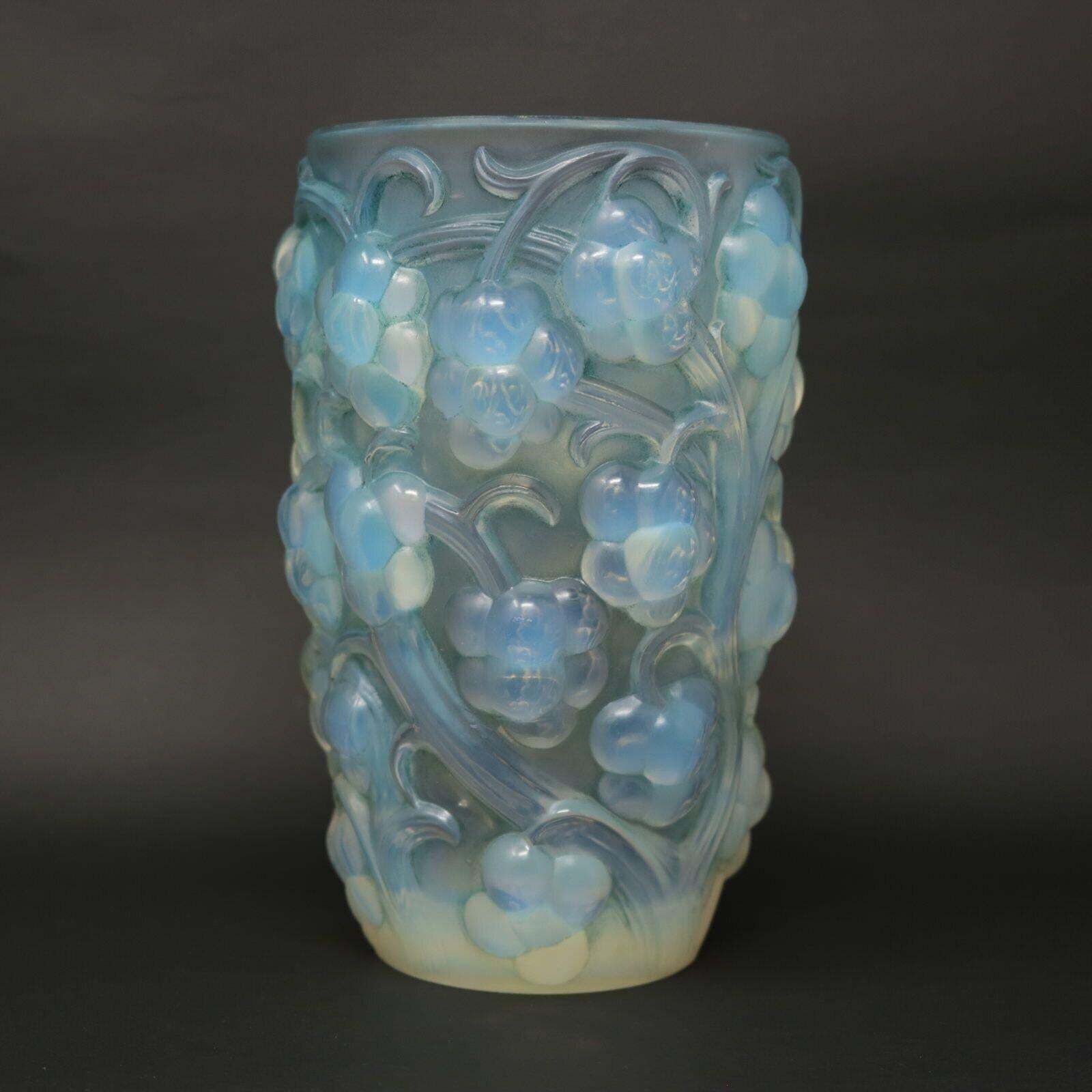 Rene Lalique Opalescent Glass 'Raisins' Vase photo for sale