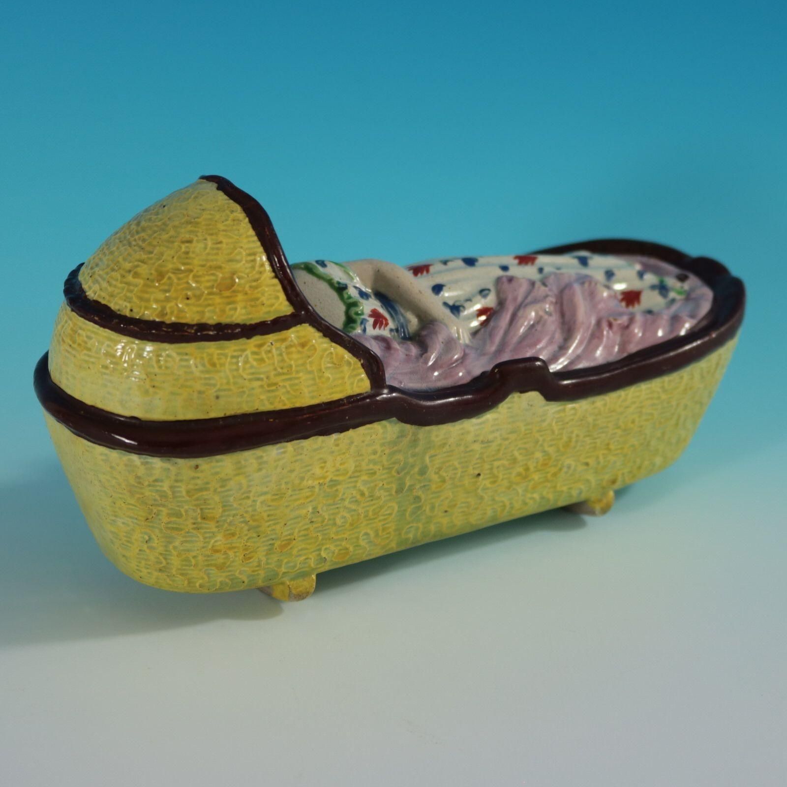 Staffordshire Pearlware Child In Rocking Cradle photo buy