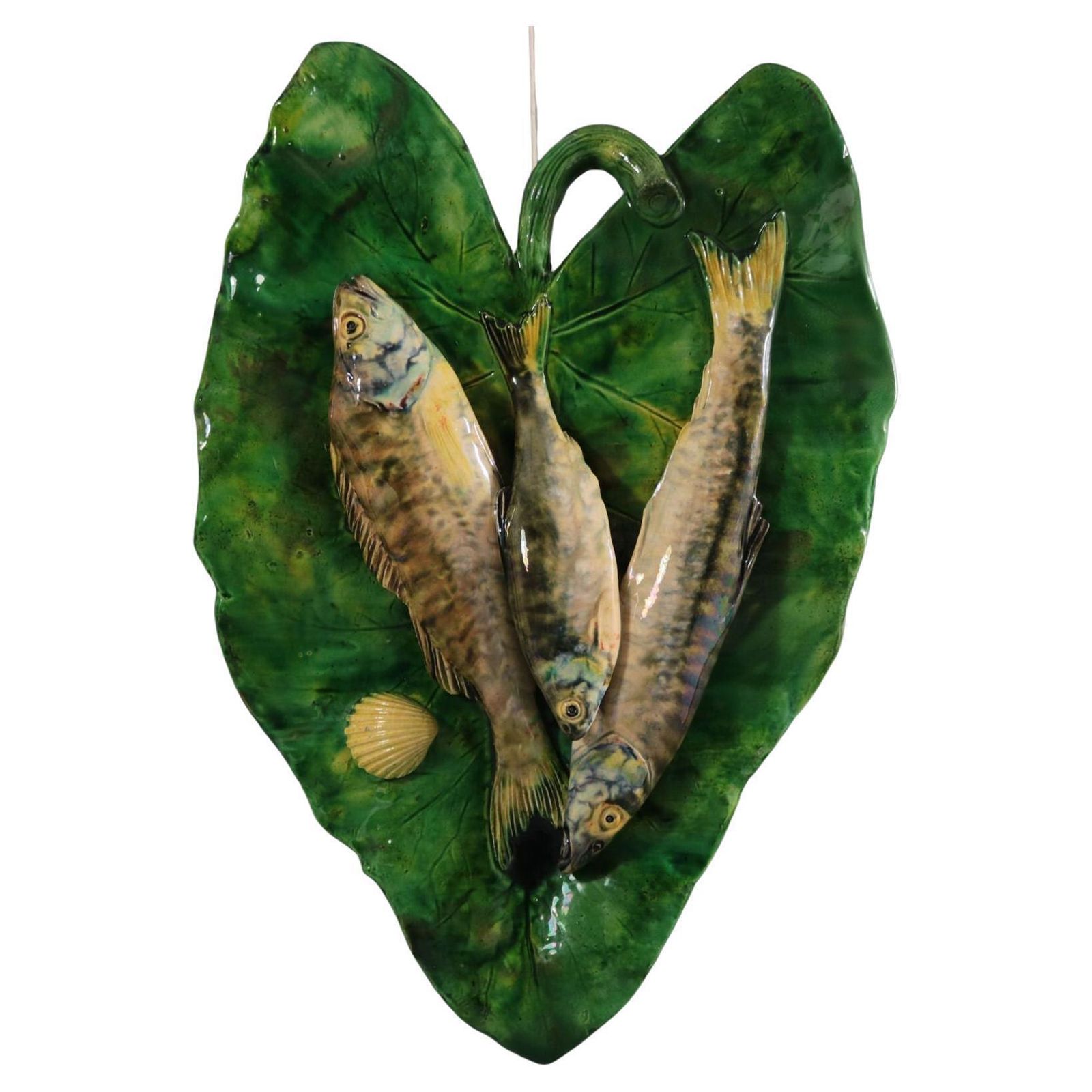 Alfred Renoleau Palissy Majolica Fish Wall Plaque