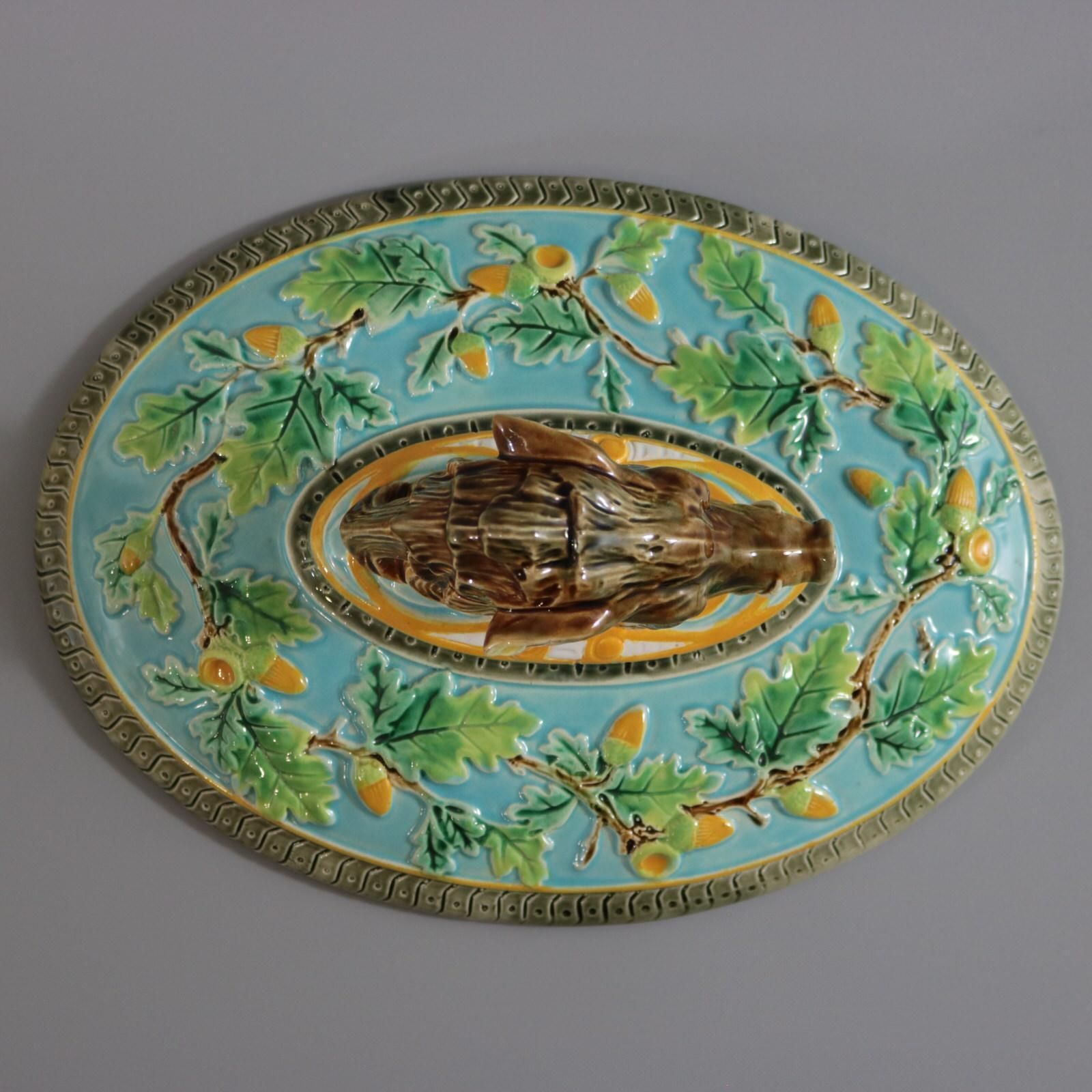 photo for sale George Jones Majolica Wild Boar Game Pie Dish