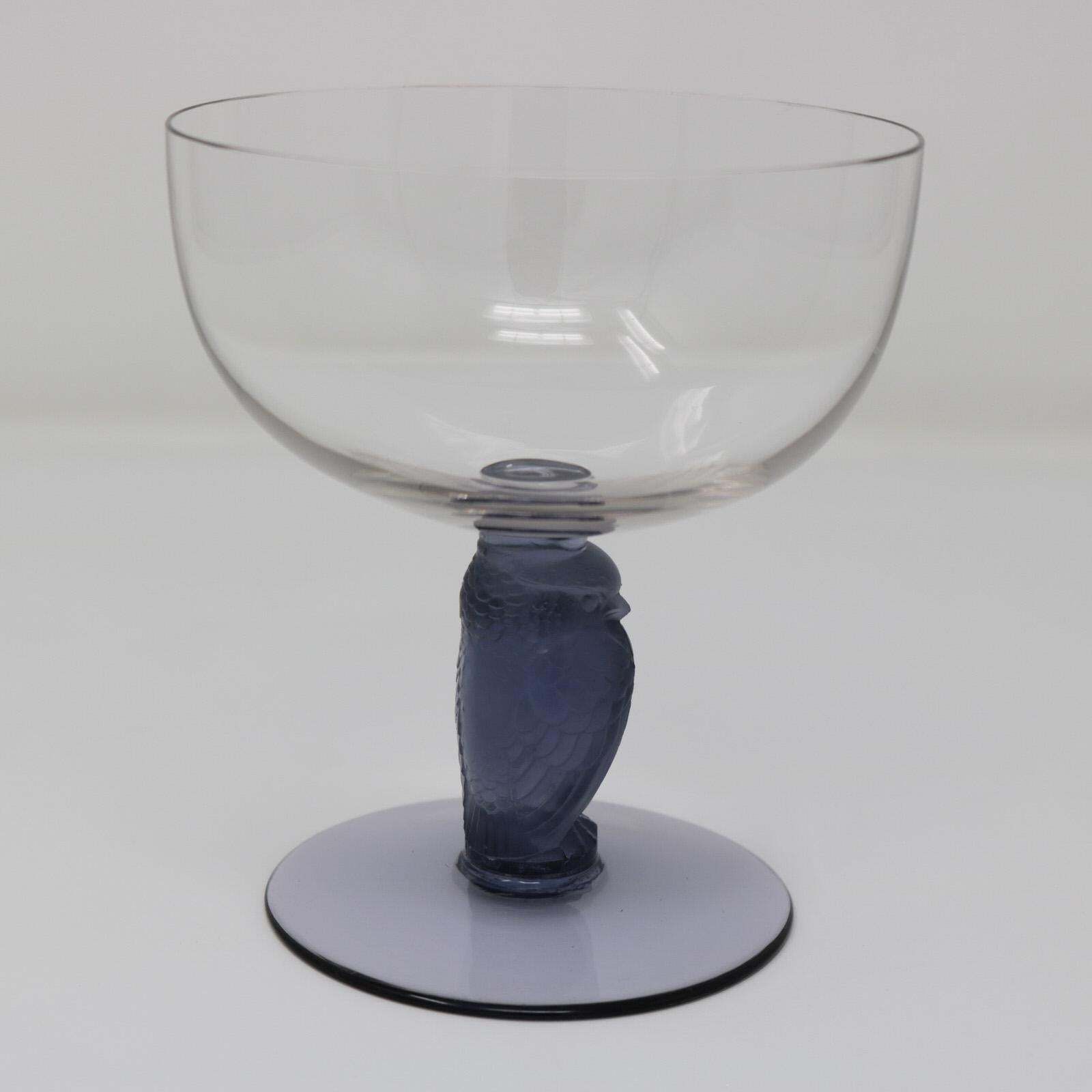 Rene Lalique Glass 'Rapace' Champagne Glass photo for sale
