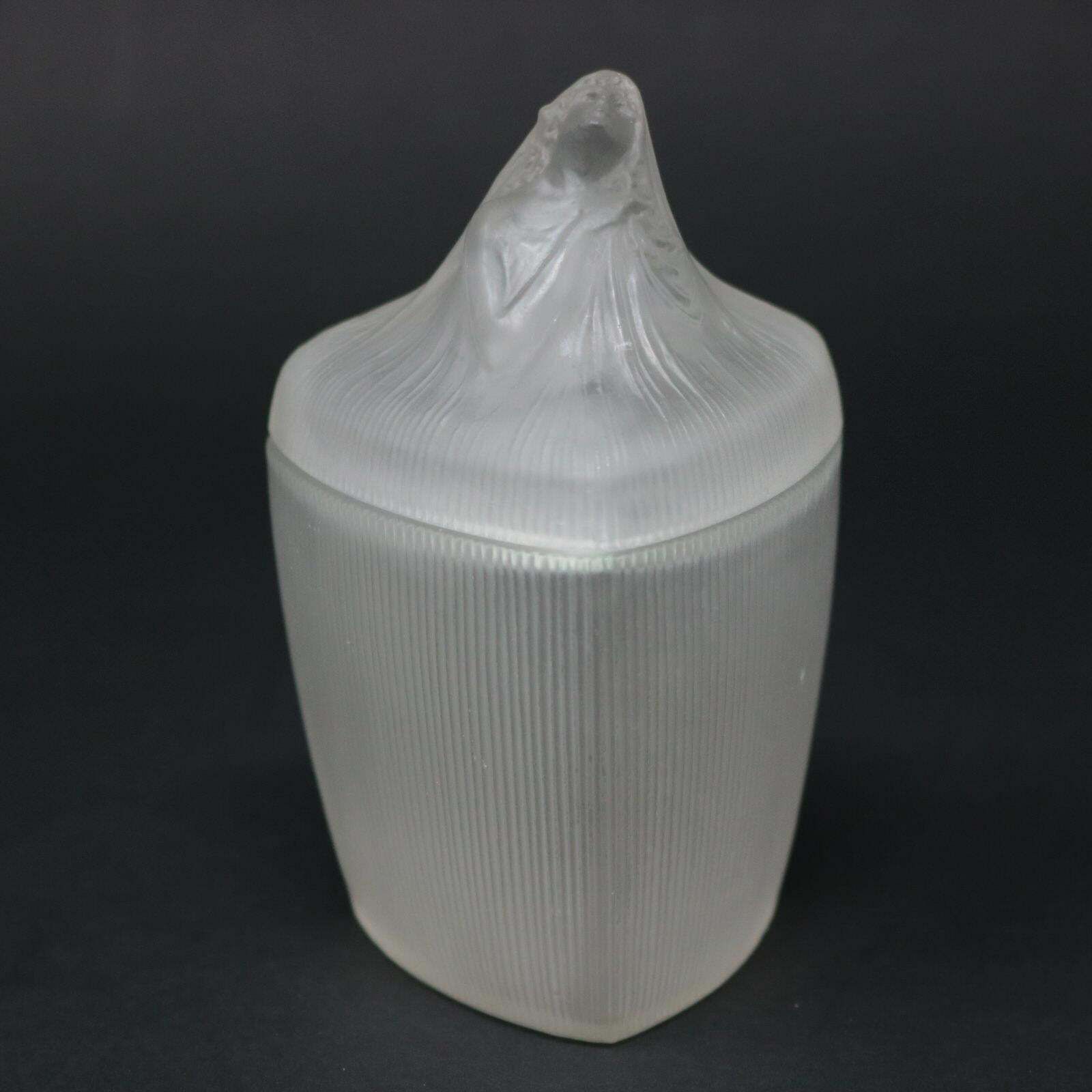 Rene Lalique Frosted Glass 'Tete Femme' Ointment Jar photo vinterior