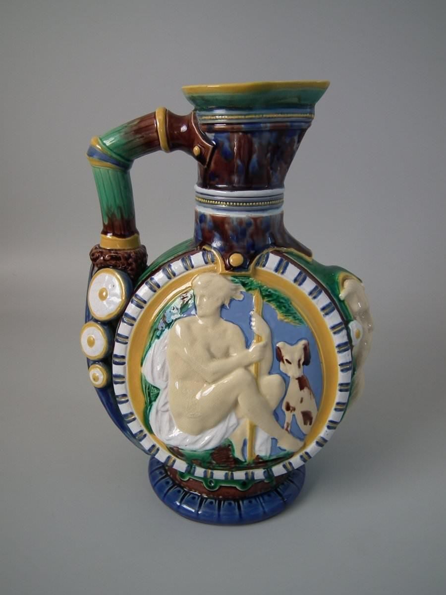 photo for sale Minton Majolica Renaissance Revival Jug Or Pitcher