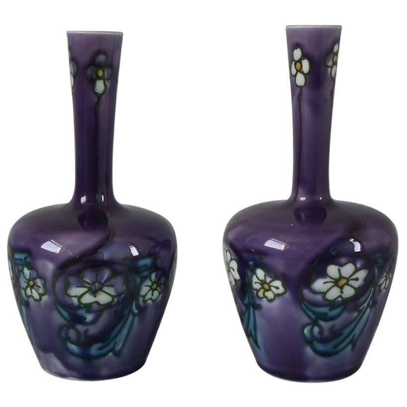 Pair Of Minton Secessionist Purple No.33 Vases