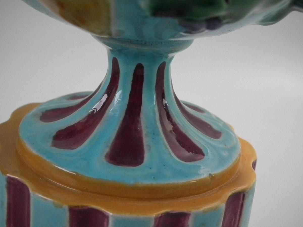photo vinterior Minton Majolica Two Handled Vase On Pedestal