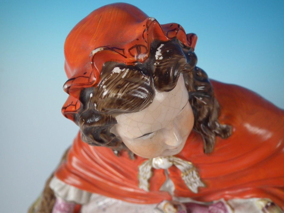 Large Staffordshire Red Riding Hood And Wolf Figure photo vinterior