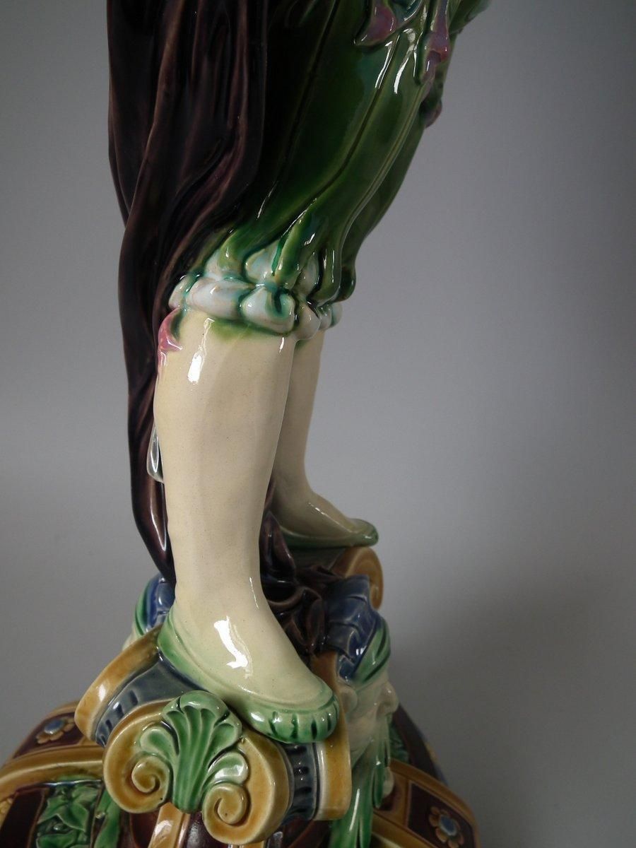 photo buy Minton Majolica Tudor Figure Candelabra