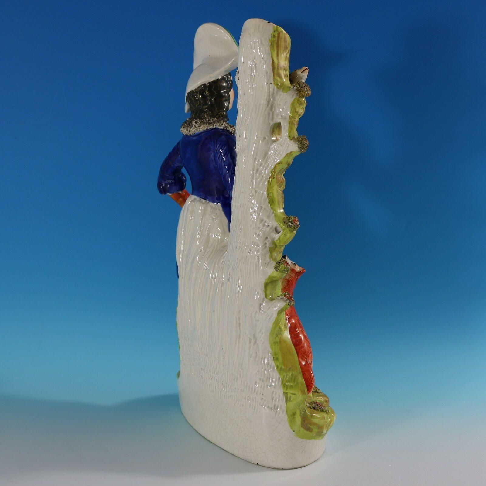 Rare Large Staffordshire Pottery Otter Hunter Spill Vase photo vinterior