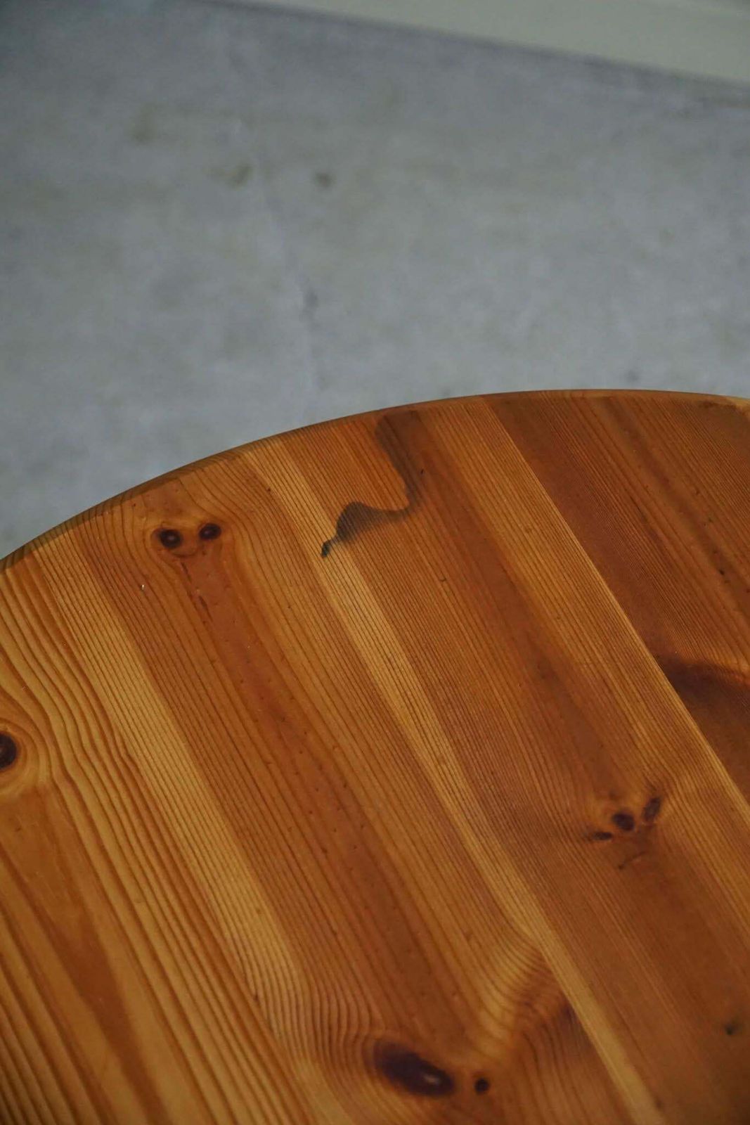Furniture Danish Modern Round Coffee Table In Solid Pine, Rainer Daumiller Style, 1970s photo