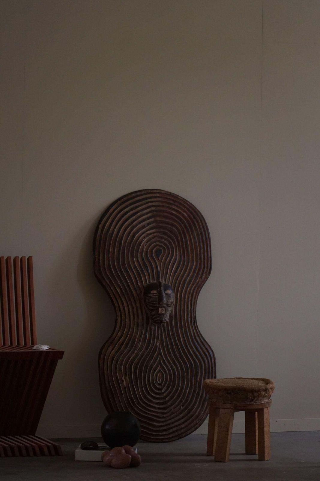 African Vintage Shield, Tribal Wall Art, Songye Shield, Congo, Mid 20th Century photo furniture