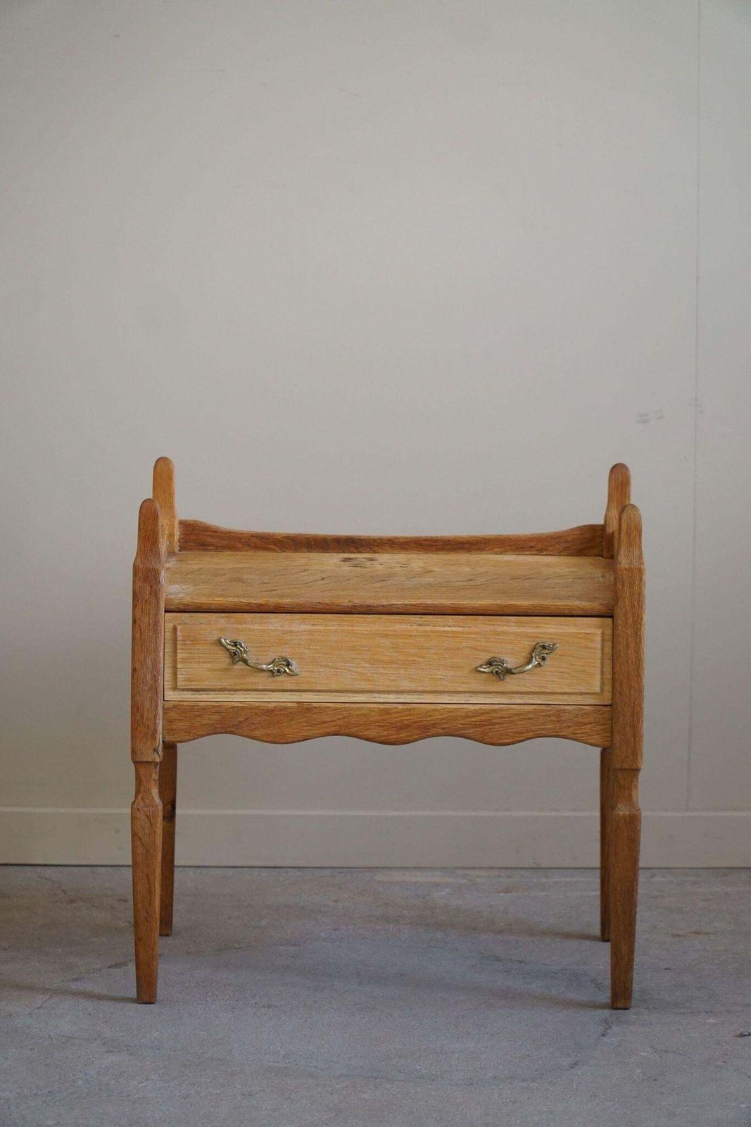 Henning Kjærnulf, Night Stand In Oak, Danish Modern, "Razorblade", 1960s photo for sale