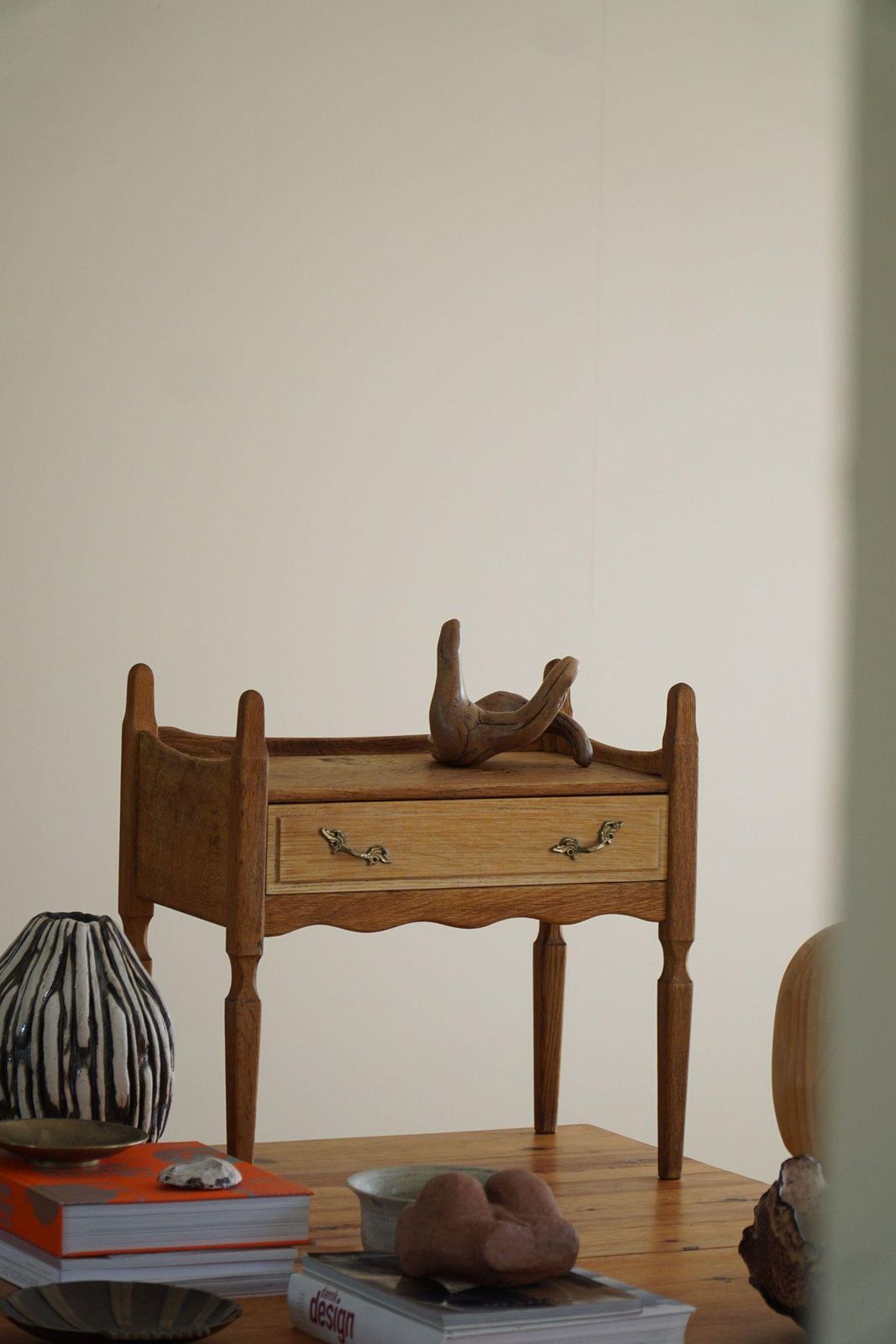 photo for sale Henning Kjærnulf, Night Stand In Oak, Danish Modern, "Razorblade", 1960s