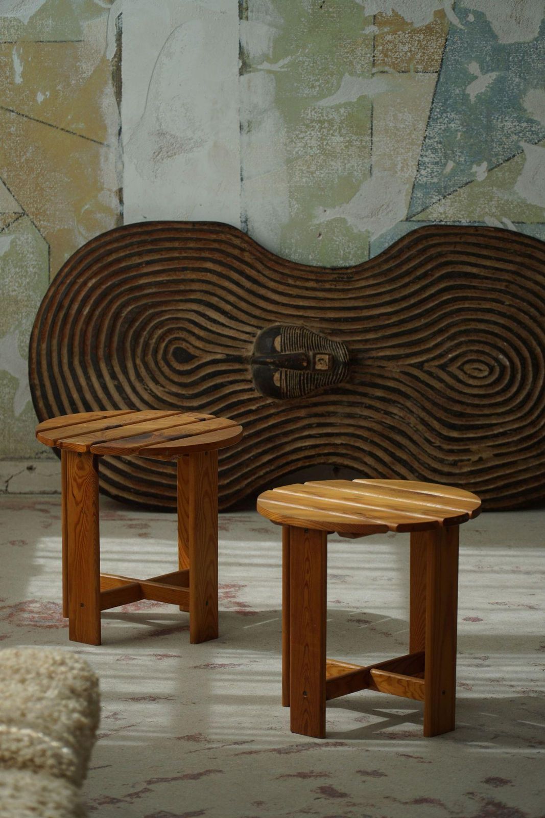 Pair Of Stools In Pine, By A Swedish Cabinetmaker, Mid Century Modern, 1960s photo Furniture