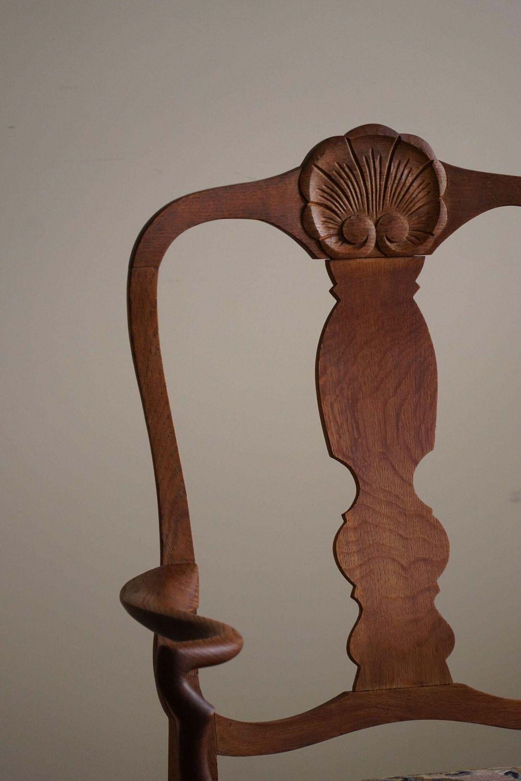 Classic Baroque Style Armchair In Oak, Made By A Danish Cabinetmaker, 1930s photo Furniture