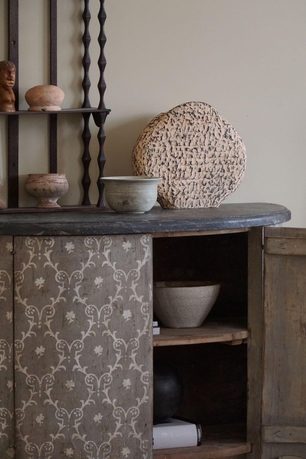 19th Century Antique Painted Pine Cabinet, Italian Cabinetmaker, Made In Tuscany photo Furniture