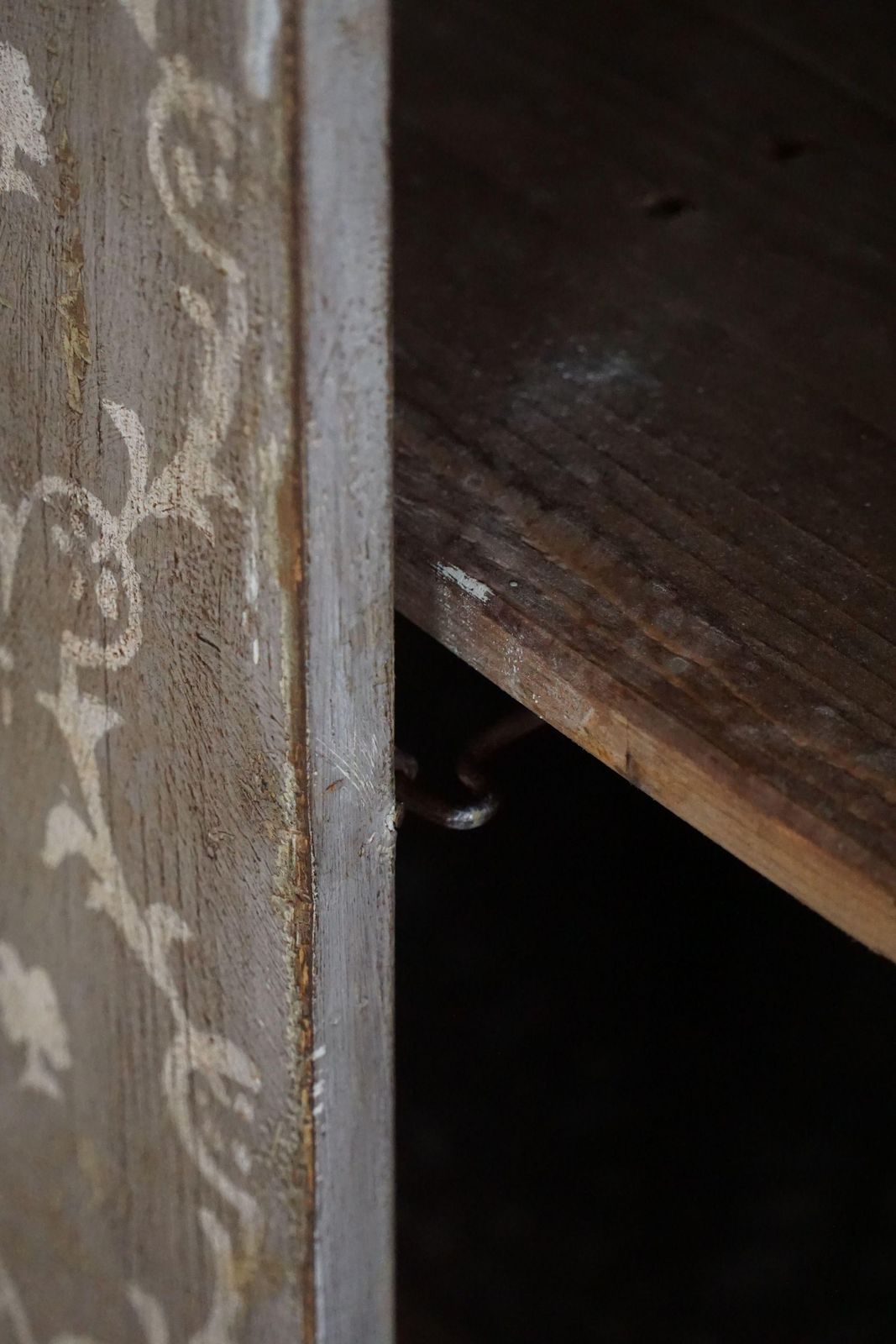 photo for sale 19th Century Antique Painted Pine Cabinet, Italian Cabinetmaker, Made In Tuscany