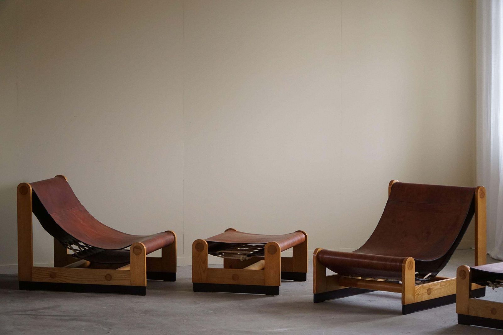 Francesco Lucianetti, Lounge Chairs In Leather & Elm, Italian Modern, 1960s photo 7912.0