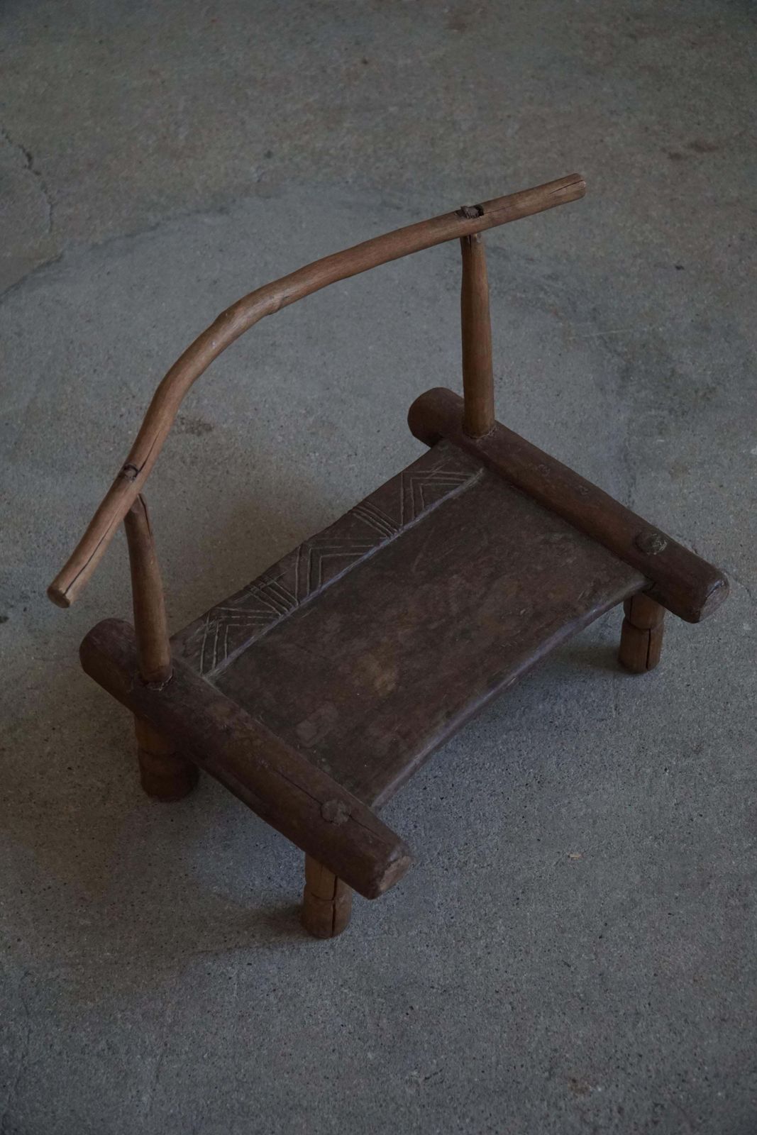 Antique African Wabi Sabi Stool / Chair, Decorative Object, Early 20th Century photo vintage
