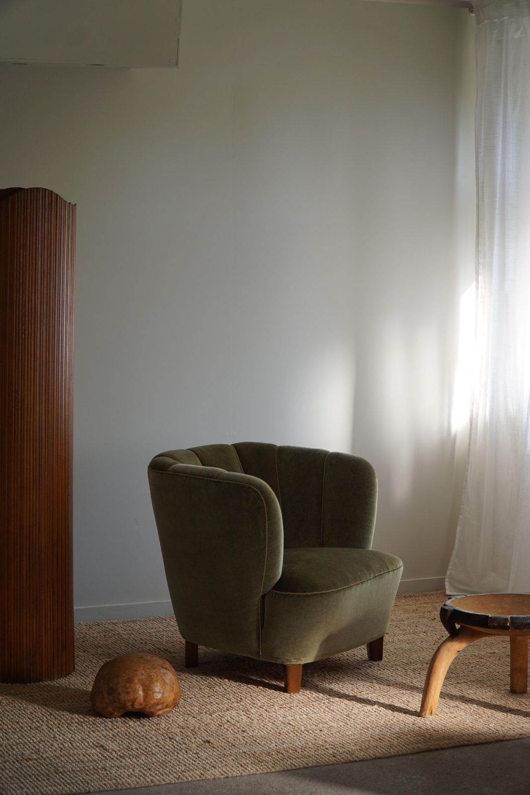 Danish Midcentury, Curved Club Chair, Viggo Boesen Style, 1940s photo furniture