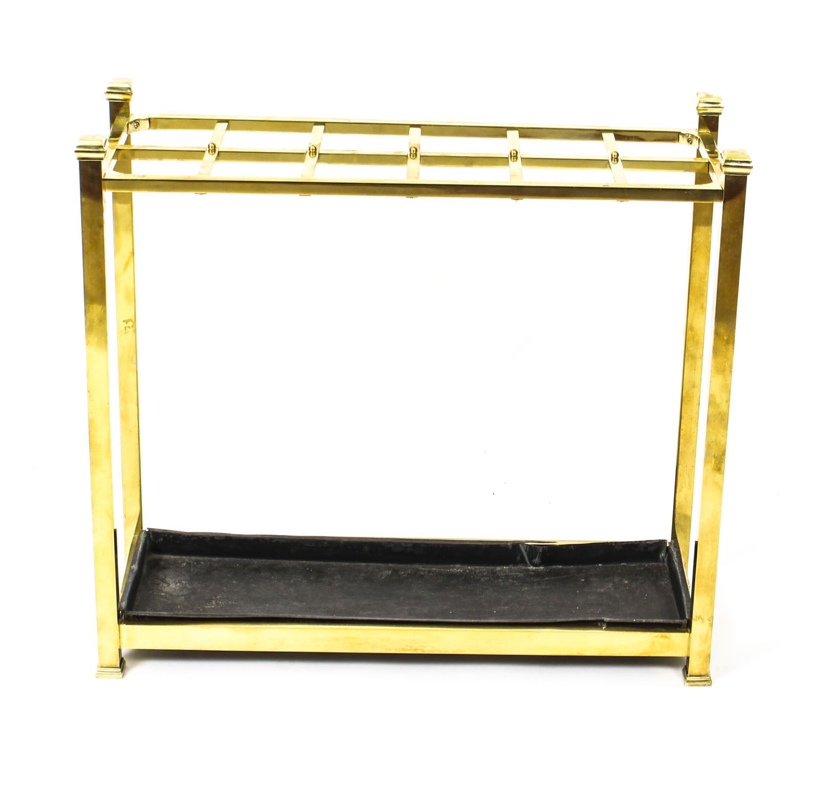 Antique Brass Umbrella Walking Stick Stand With Twelve Divisions Late 19th C photo for sale