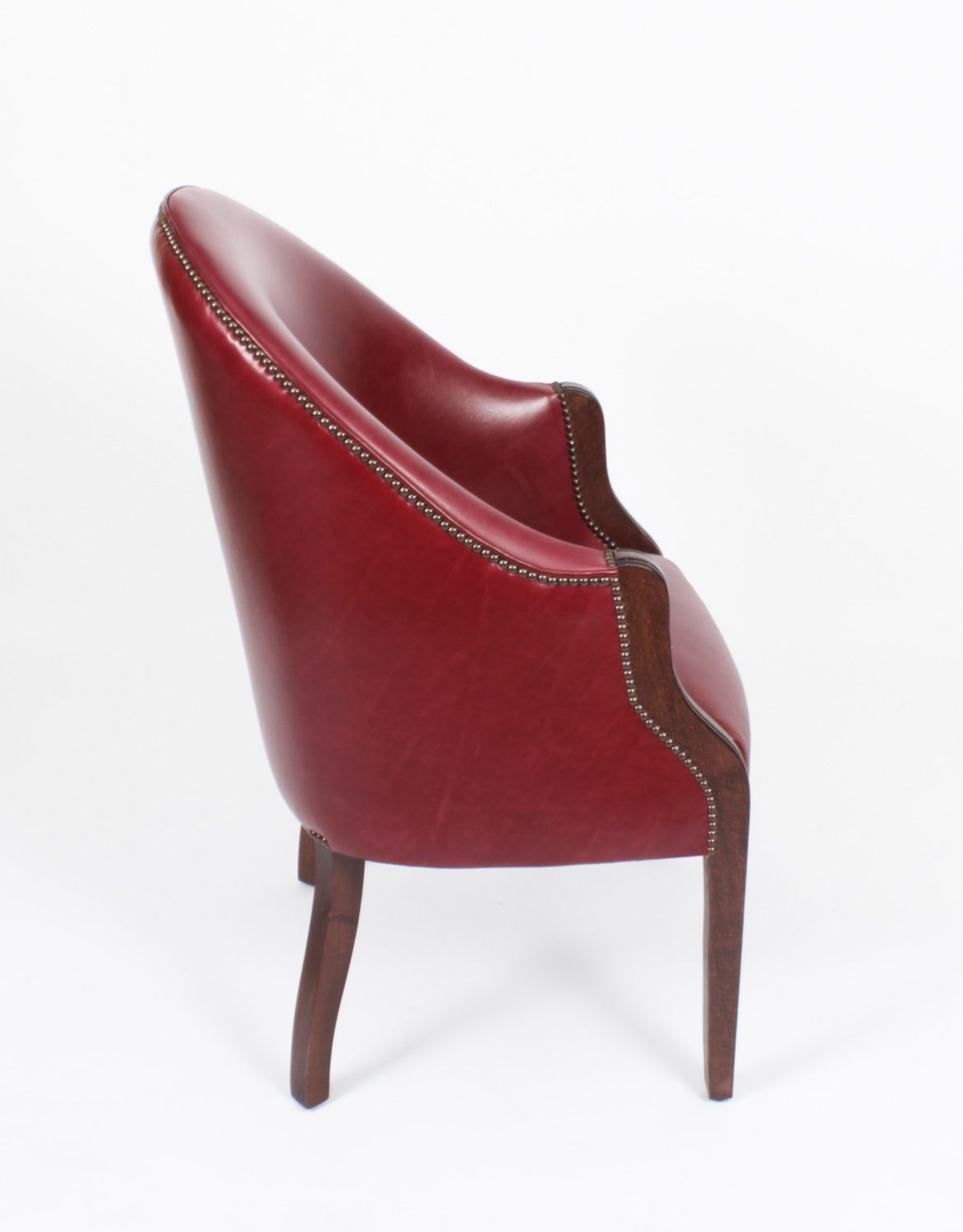 Bespoke English Handmade Leather Desk Chair Burgundy photo Furniture